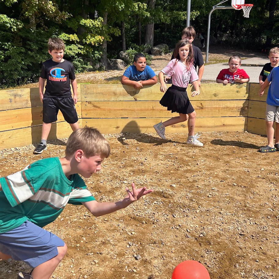 students play gaga ball